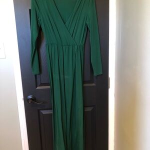 Elegant Green Long Sleeve Dress